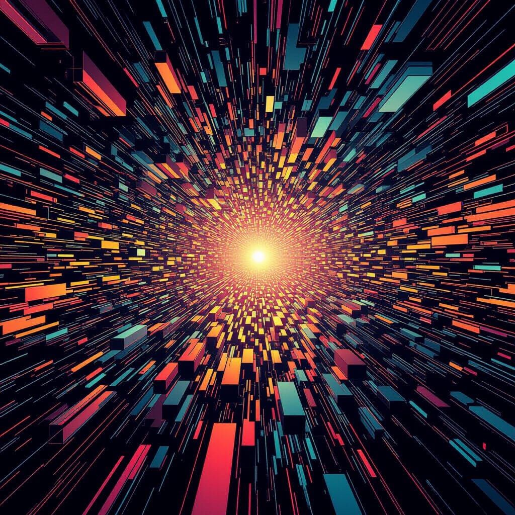 Quantum Collapse Waves in Generative Glitch Art