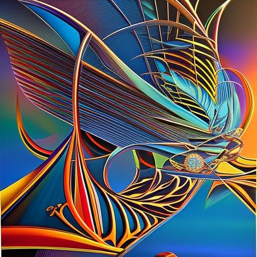 Piccadilly Circus: Surreal Fractal Oil Painting