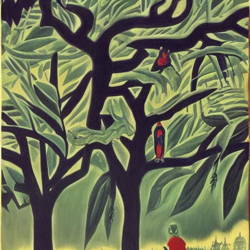 Vampire Blockbuster Poster in Rousseau and El Greco Style