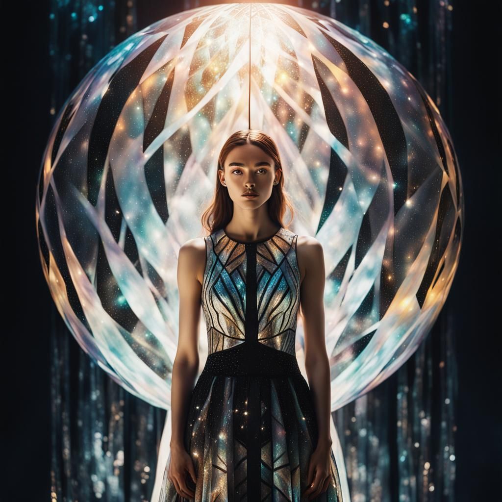 Mystical Orb Portrait in Surreal Digital Art Style