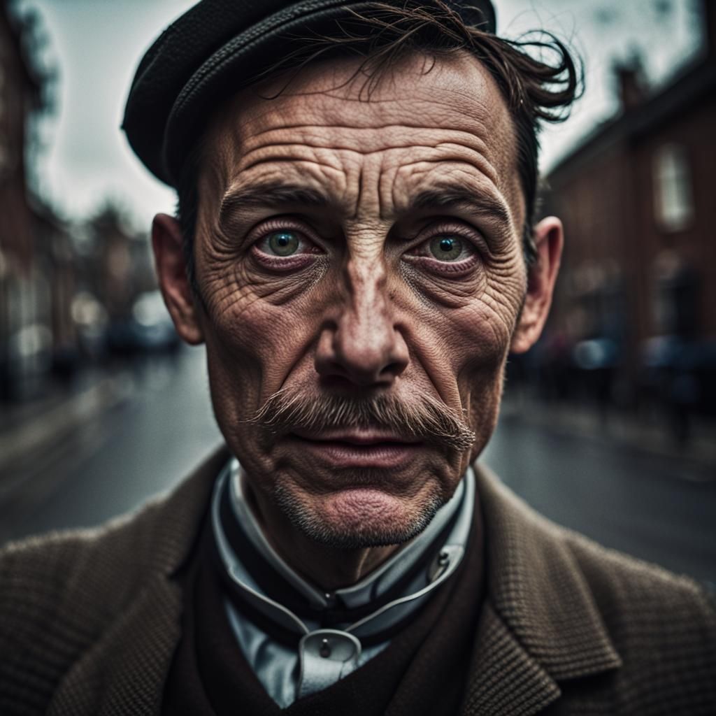 Man on Penny-Farthing in Ambient Light