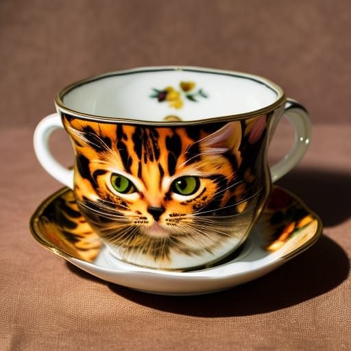 Kitten in Teacup: A Masterpiece of Light