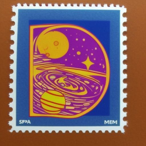 Hyperrealistic Space Stamp Design