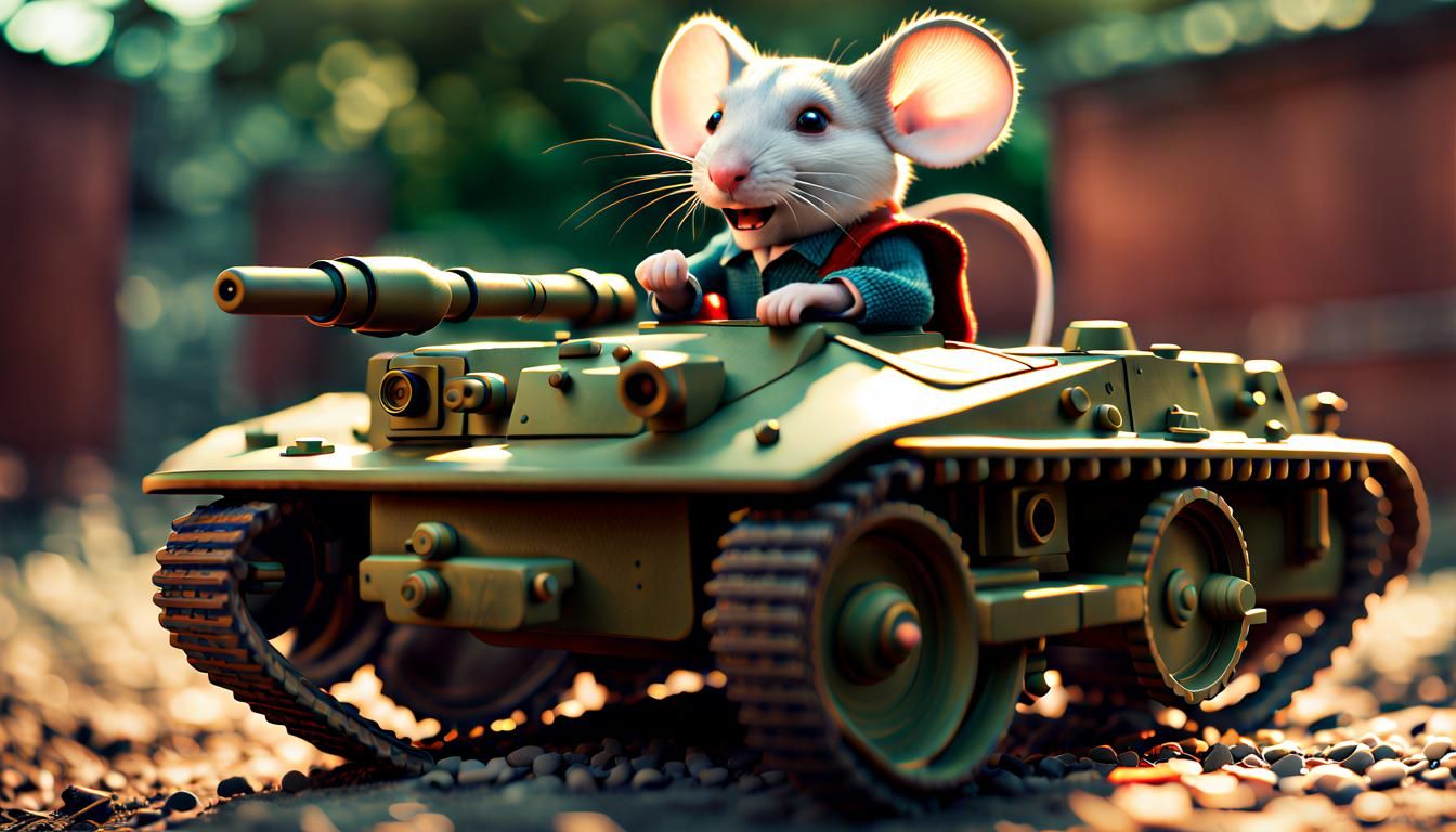 Stuart Little Drives a Tank: Hyperrealistic Render