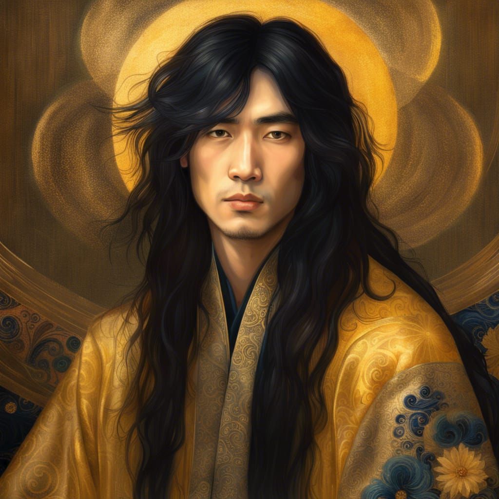 Chinese Man in Traditional Robes, Renaissance Painting