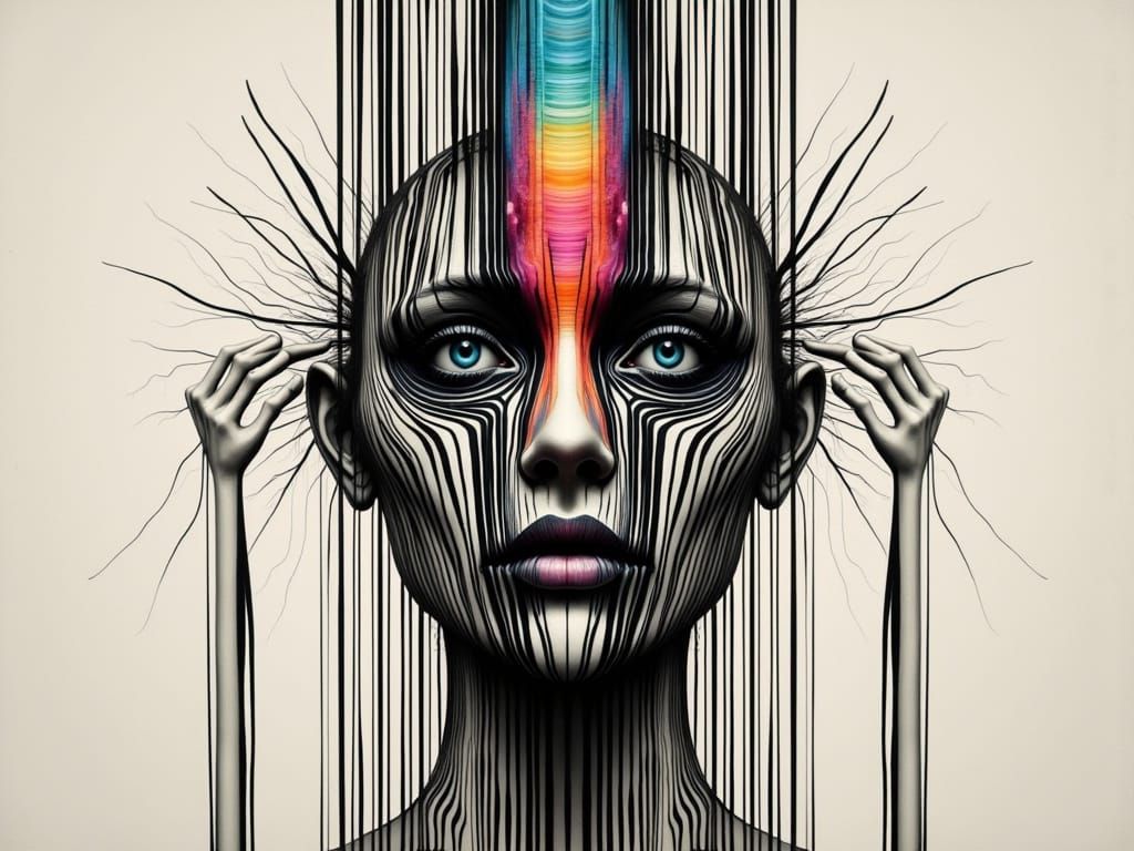 Symmetrical Face Transforms into Kaleidoscope Maze