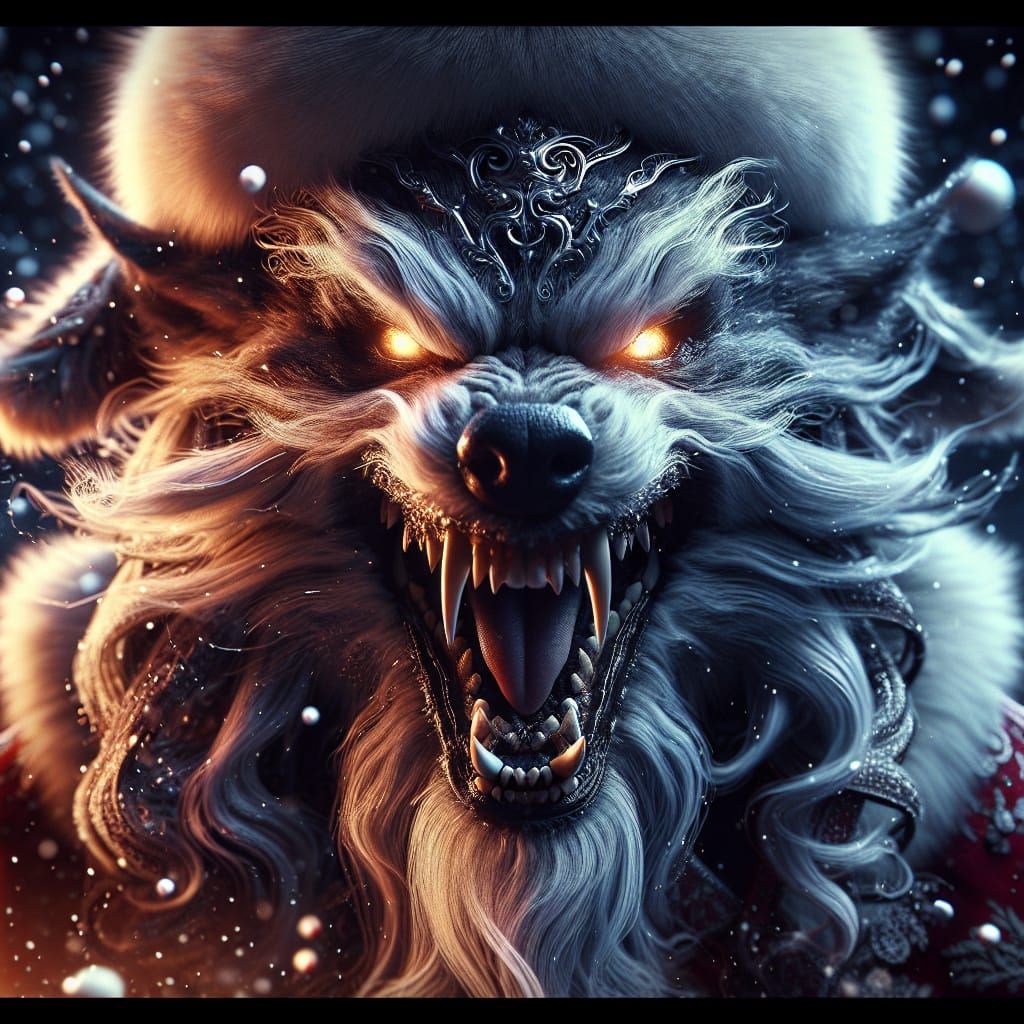 Epic Wolf Santa in Cinematic Digital Art