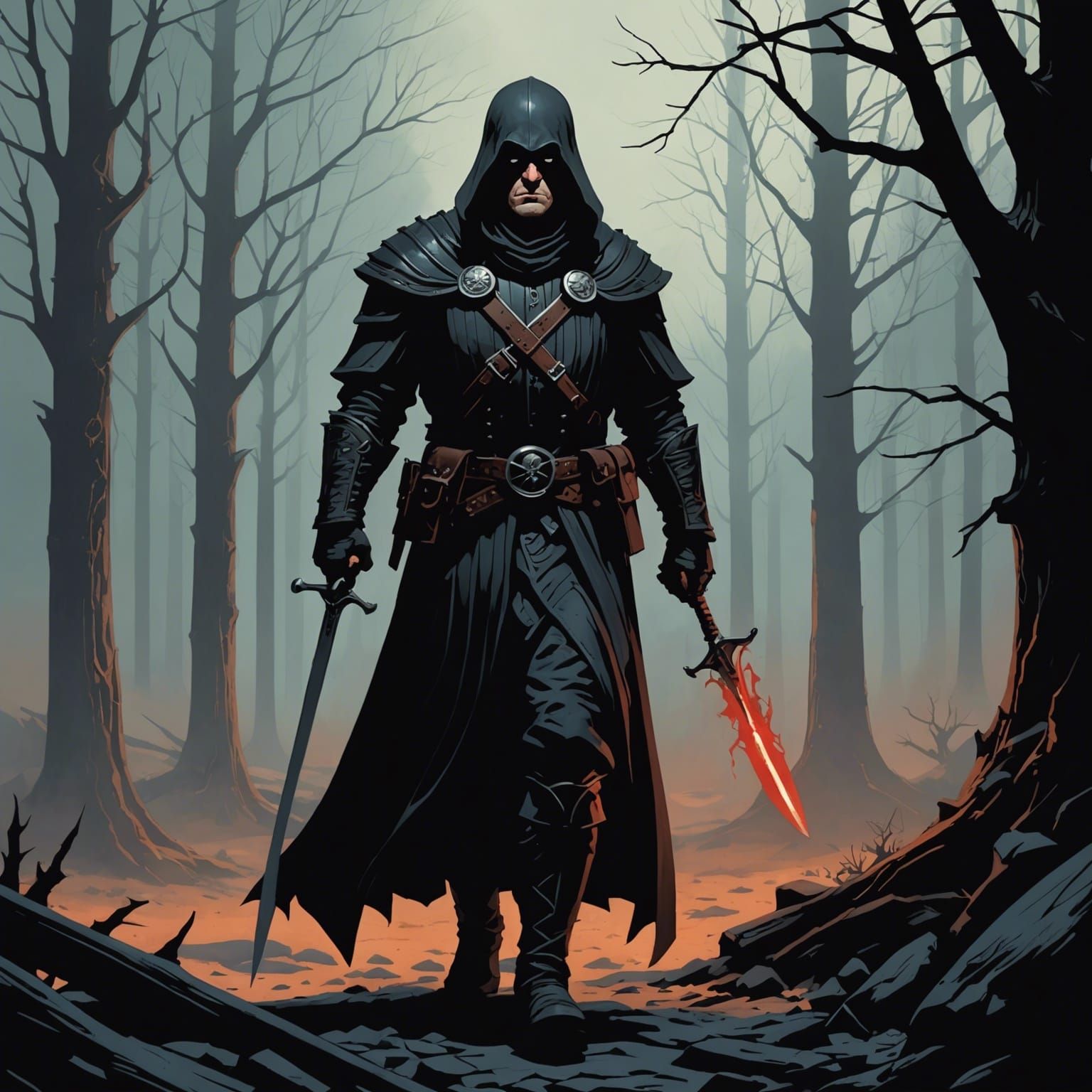 Dramatic Grimdark Fantasy Illustration