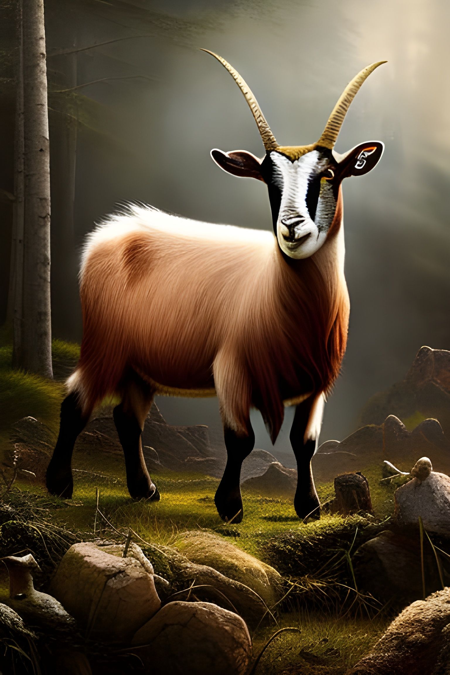 goat in the woods