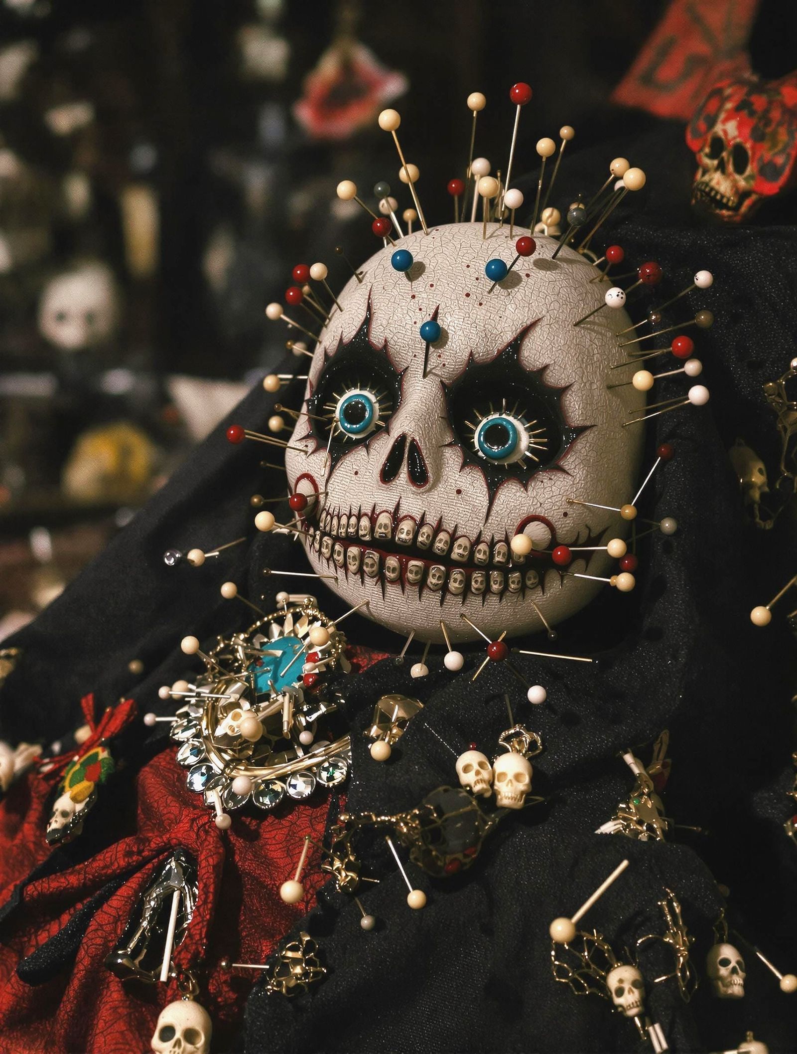 Sinister Voodoo Doll Portrait in Tim Burton Style