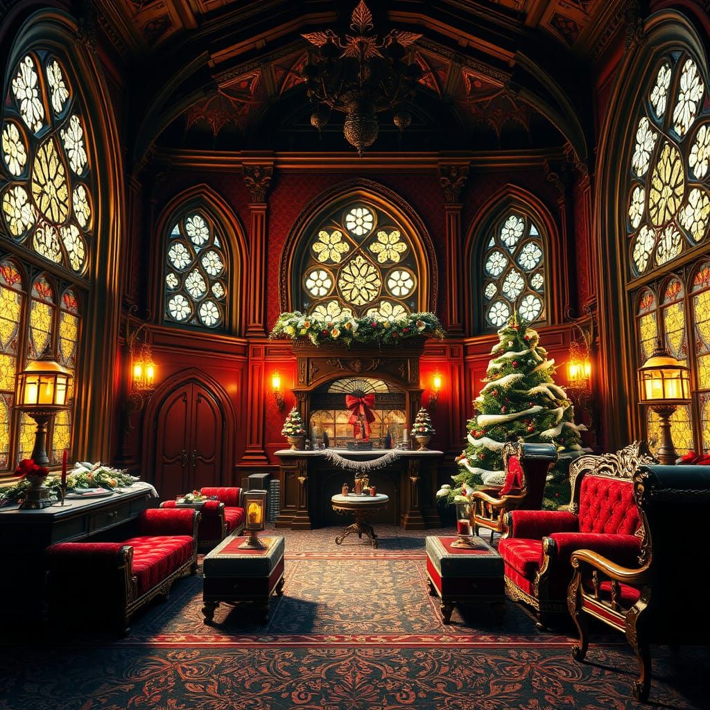 Victorian Christmas Wonderland in a Magical Hogwarts Dragon....