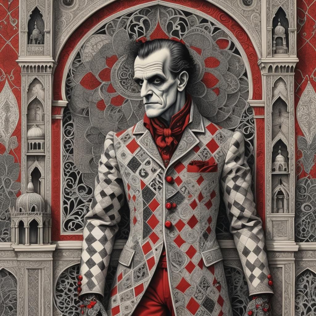 Baroque Harlequin Portrait in Sfumato