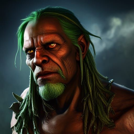 Half-Orc with Dreadlocks: Fantasy Concept Art