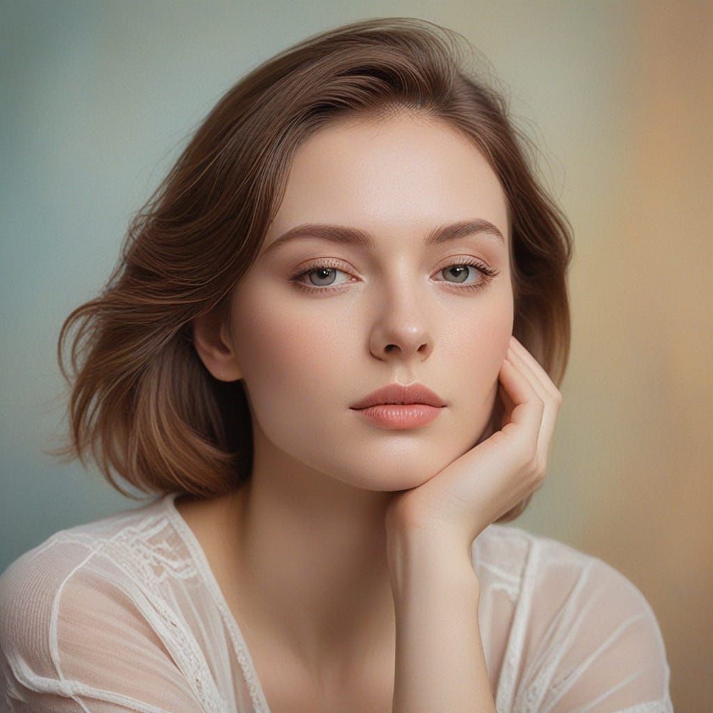 Soothing Portrait in Soft Pastel Hues