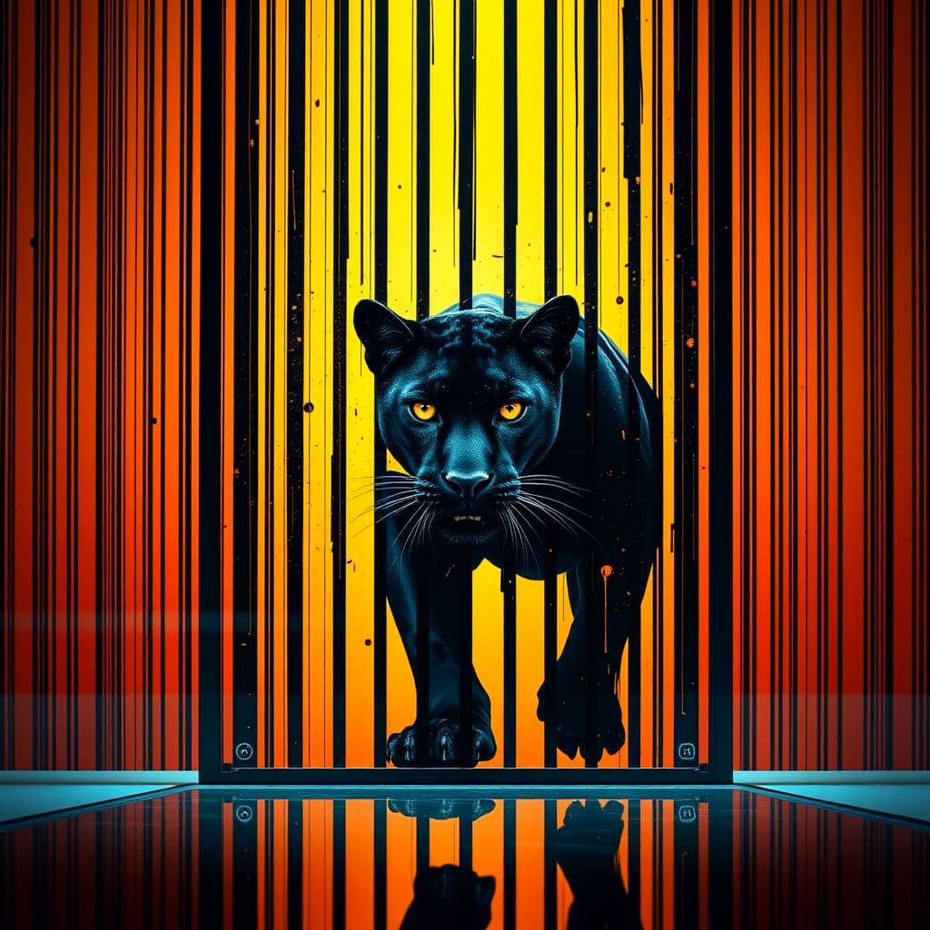 Surreal Cyberpunk Masterpiece with Optical Illusion