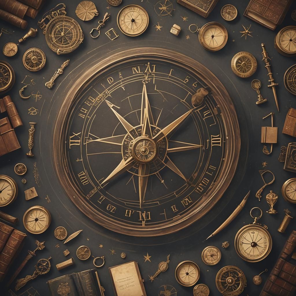 Mystical 2024 Book Cover with Ancient Artifacts