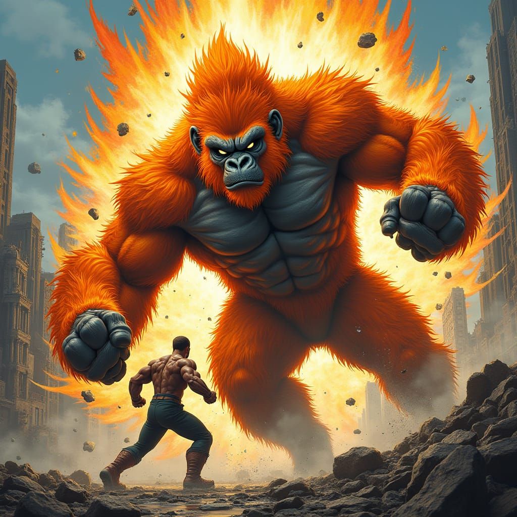 Majestic Gorilla Transforms into Super Saiyan in Epic City B...