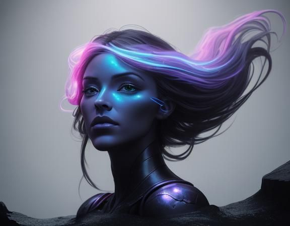 Radiant Woman Emerges: 3D Digital Art