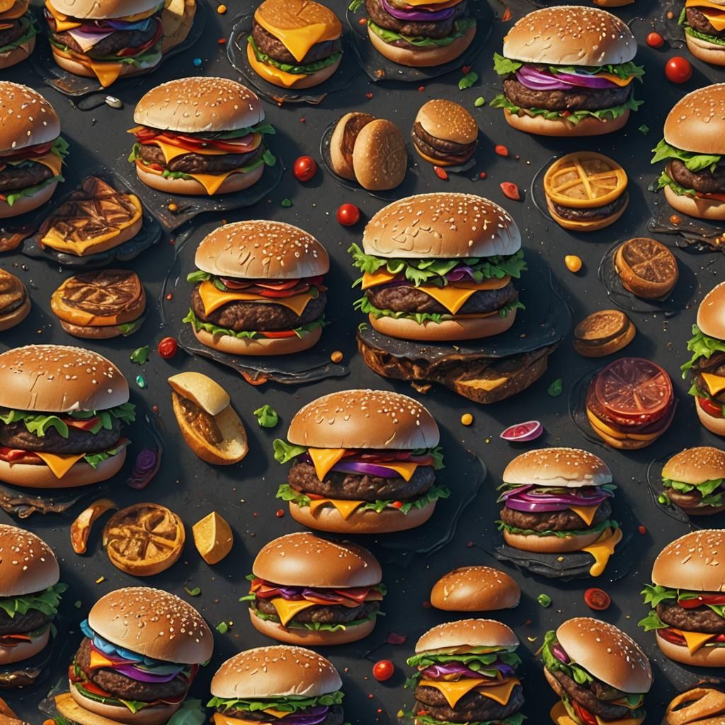 Detailed Burger Matte Painting in Unreal Engine