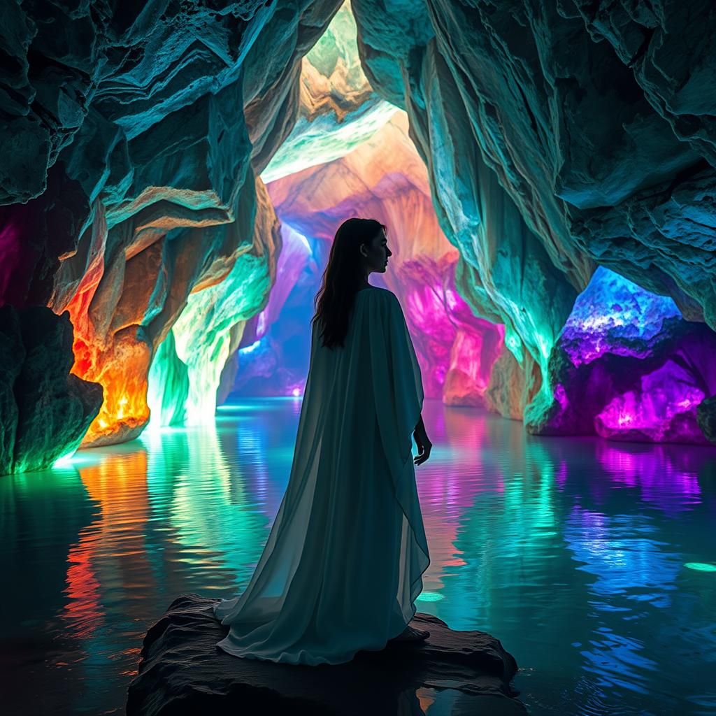 Standing in a enchanted cave