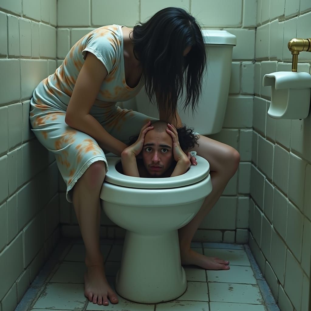 Sinister Toilet Flush: Digital Art by Rutkowski