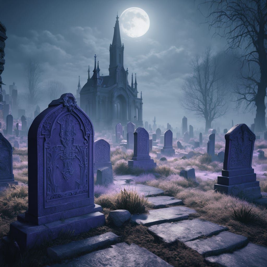 Dark Romantic Skeleton Strolls Graveyard in Moody Nighttime ...