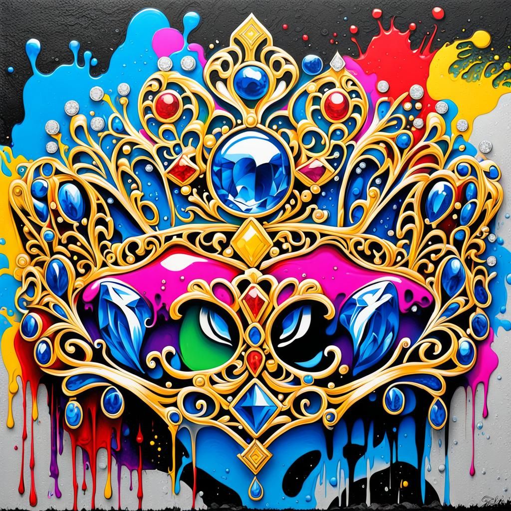 Crystal Tiara in Graffiti Art Style