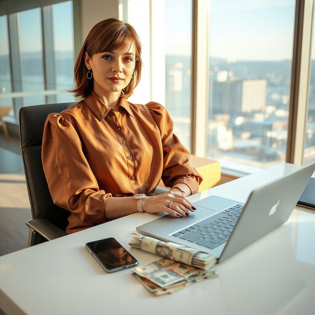 Luxury Executive Woman in Modern High-End Office