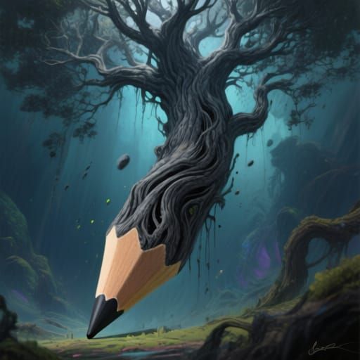 Pencil Transforms Into Towering Graphite Tree