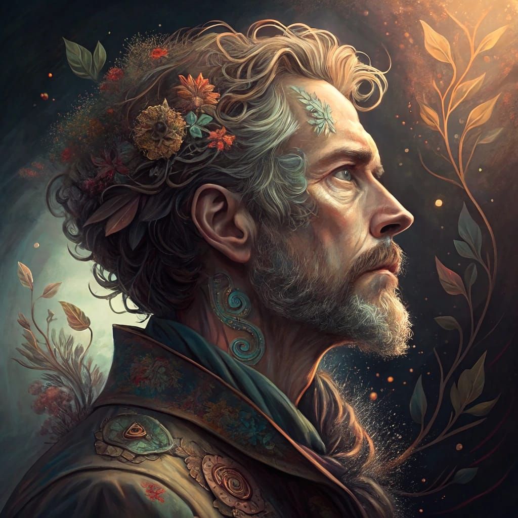 Ethereal Concept Art Portrait in Vibrant Triadic Colors