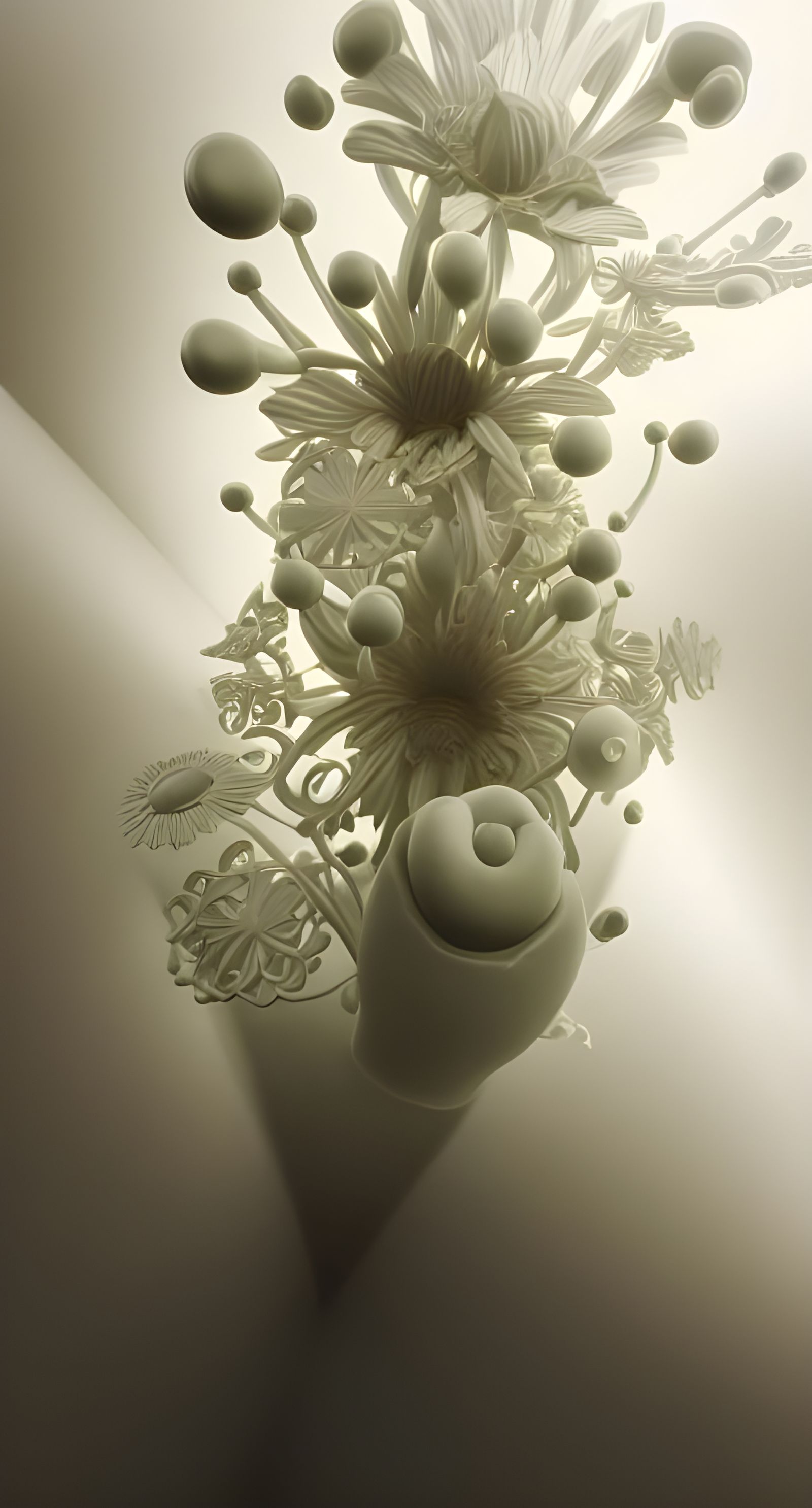 Surreal Flowers Massed for Healing in 3D