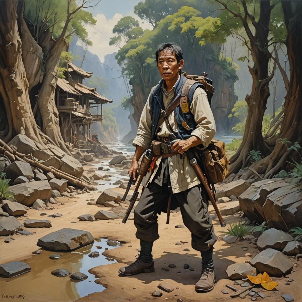 Melancholic Woman in Oil Painting