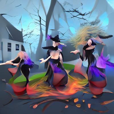 Dancing Witches in Salem: Abstract Digital Art