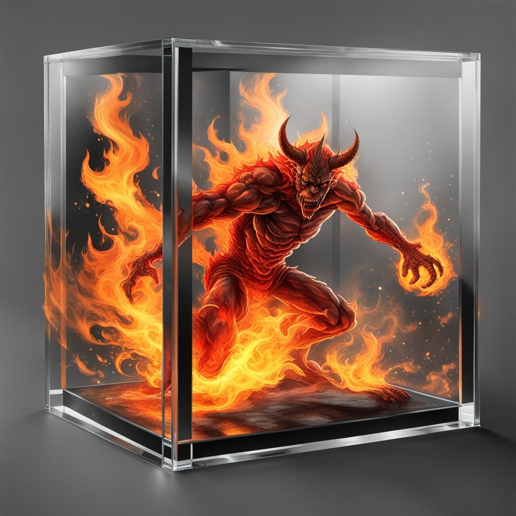 Dangerous Fire Demon in Glass Box: Splash Art