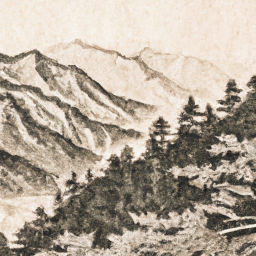 Chinese Painting: Mountains and Trees of Jiuzhaigou