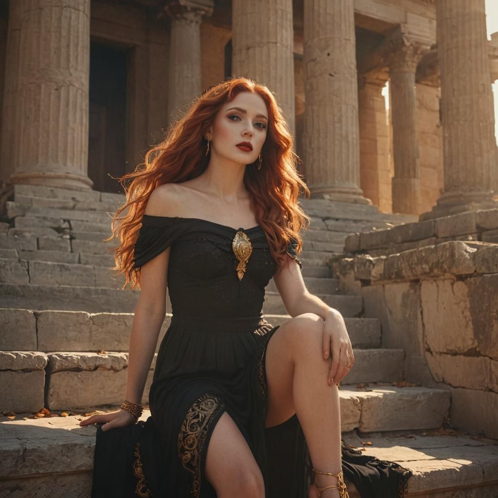 Goddess on Temple Steps: Fantasy Concept Art