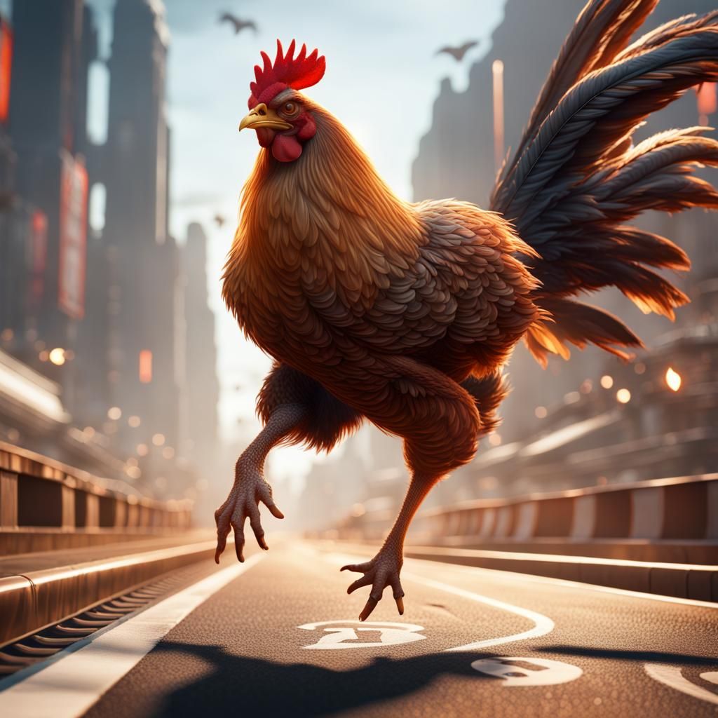 Chicken Runs Marathon: Detailed Fantasy Concept Art