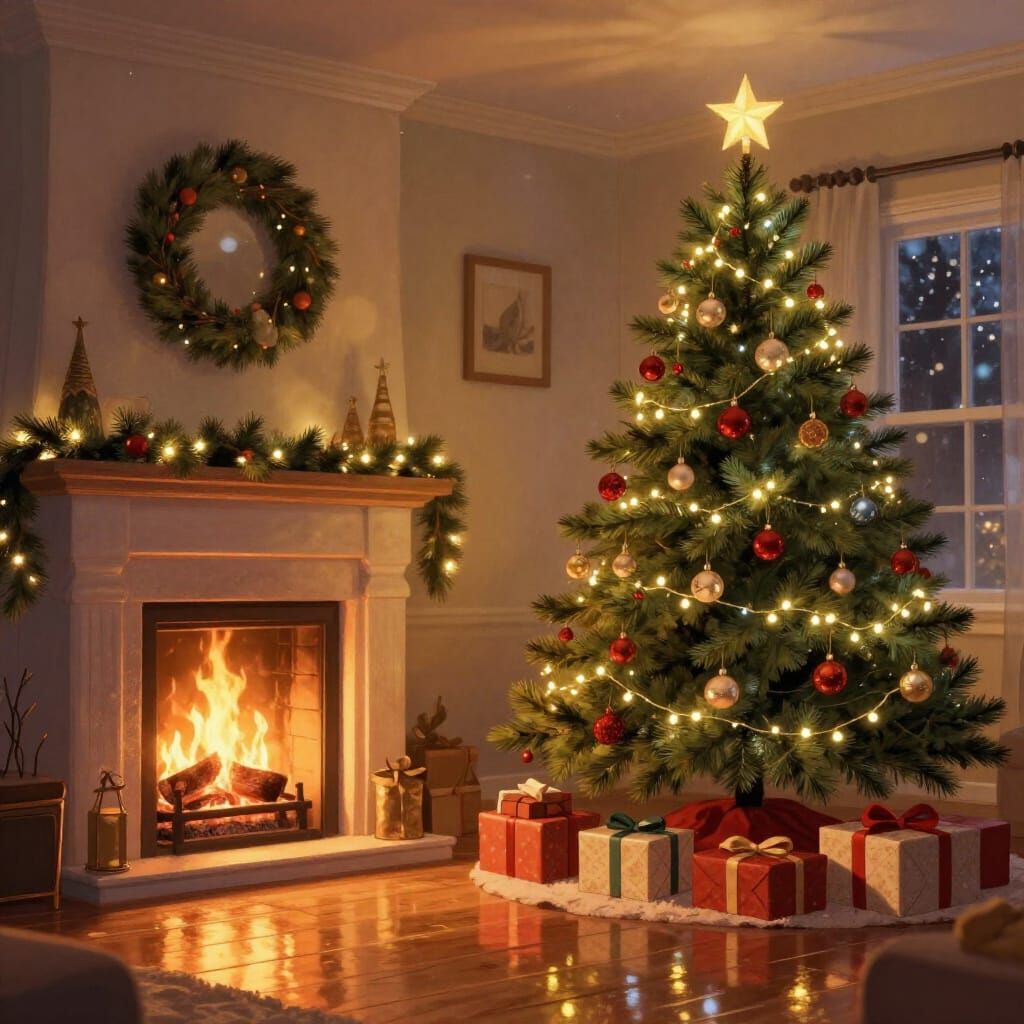 Cozy Christmas Eve Living Room Glow