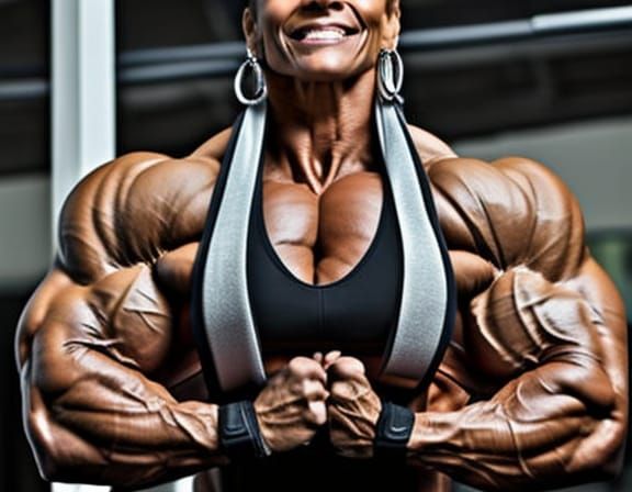 Mega Muscular Female Bodybuilder with Ripped Physique