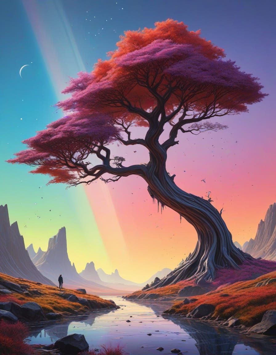 Cosmic Sky Dreamscape in Vibrant Technicolour