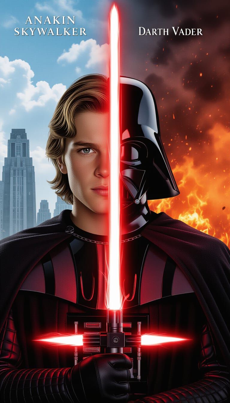 Darth Vader Split-Poster: Light and Darkness