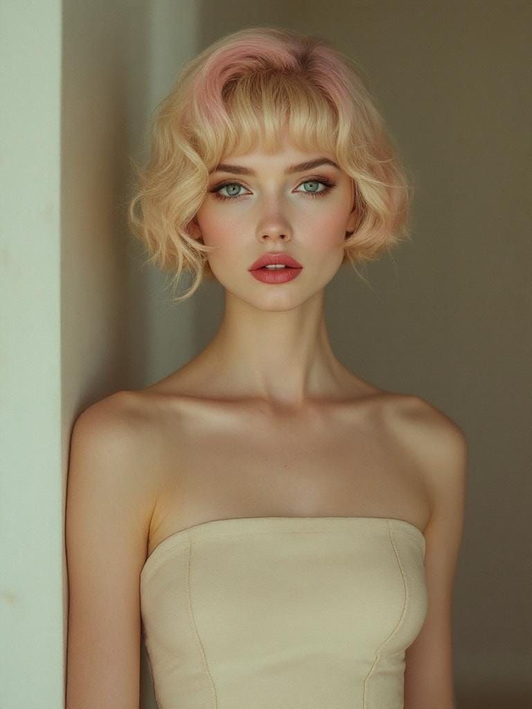 Dreamlike Pin-Up in Hyperreal Nostalgic Surrealism