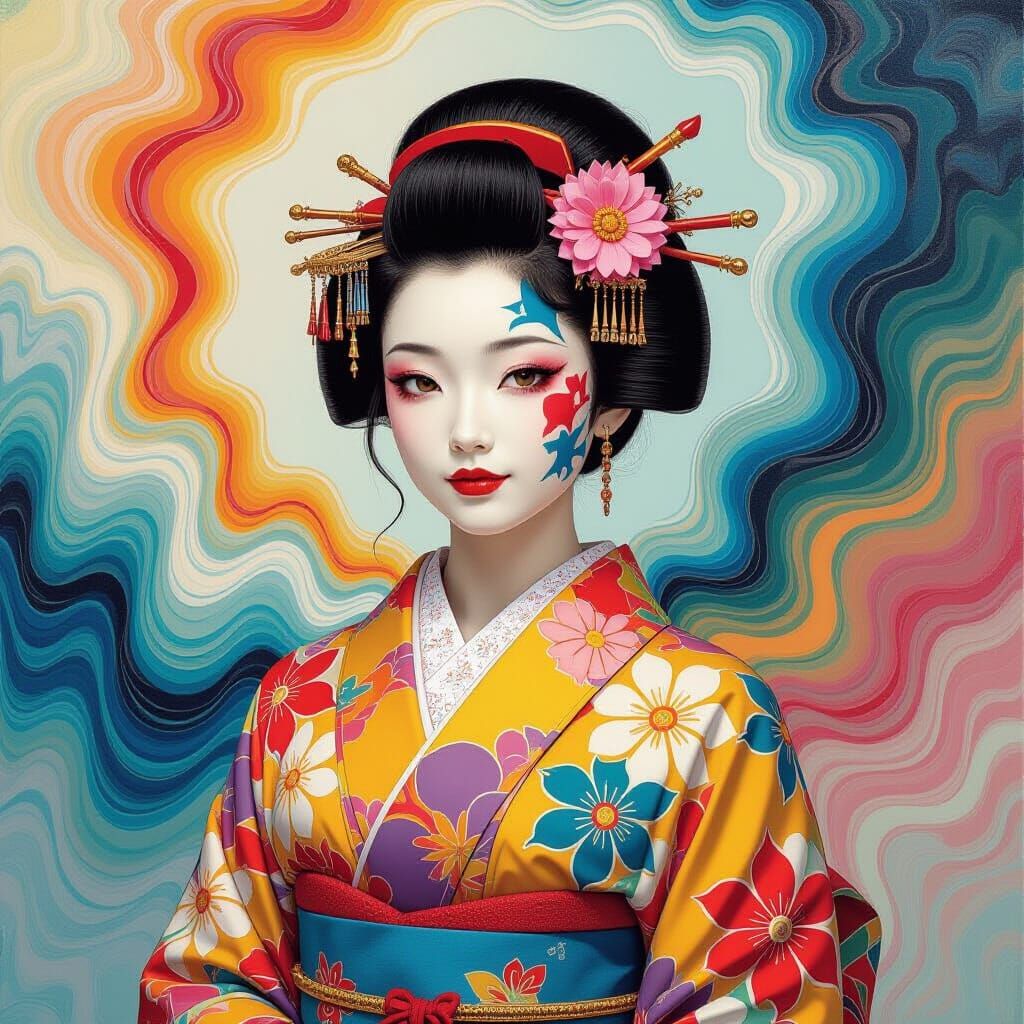 Surreal Portrait: Half Realistic, Half Abstract