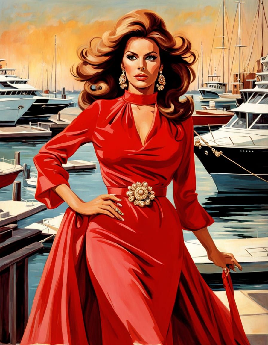 Raquel Welch as 1960s Siren at Sunset Marina