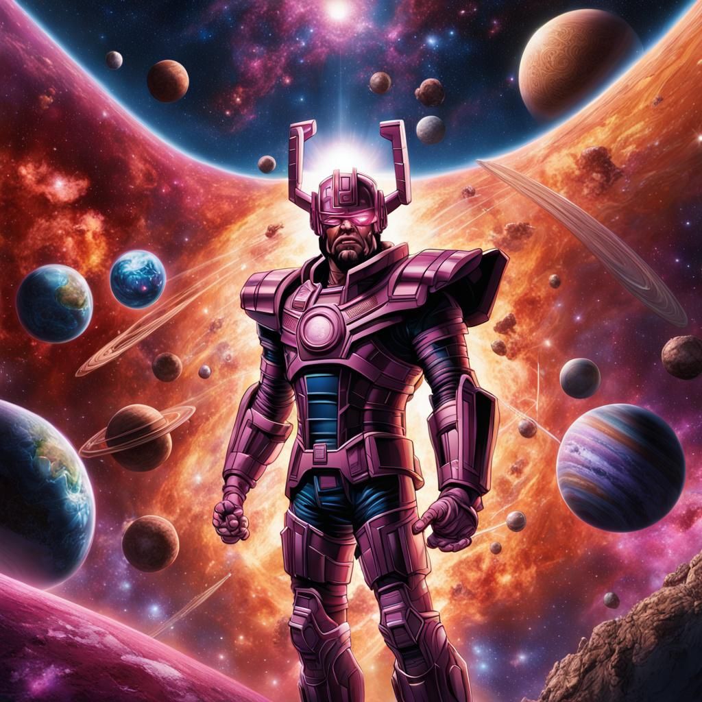 Galactus in Space with Planets: Photorealistic Art