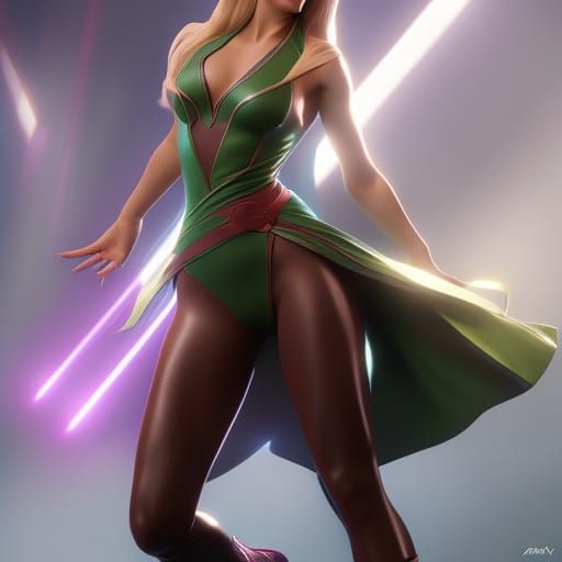 Photorealistic Gwen Stacy Portrait in Digital Art Style