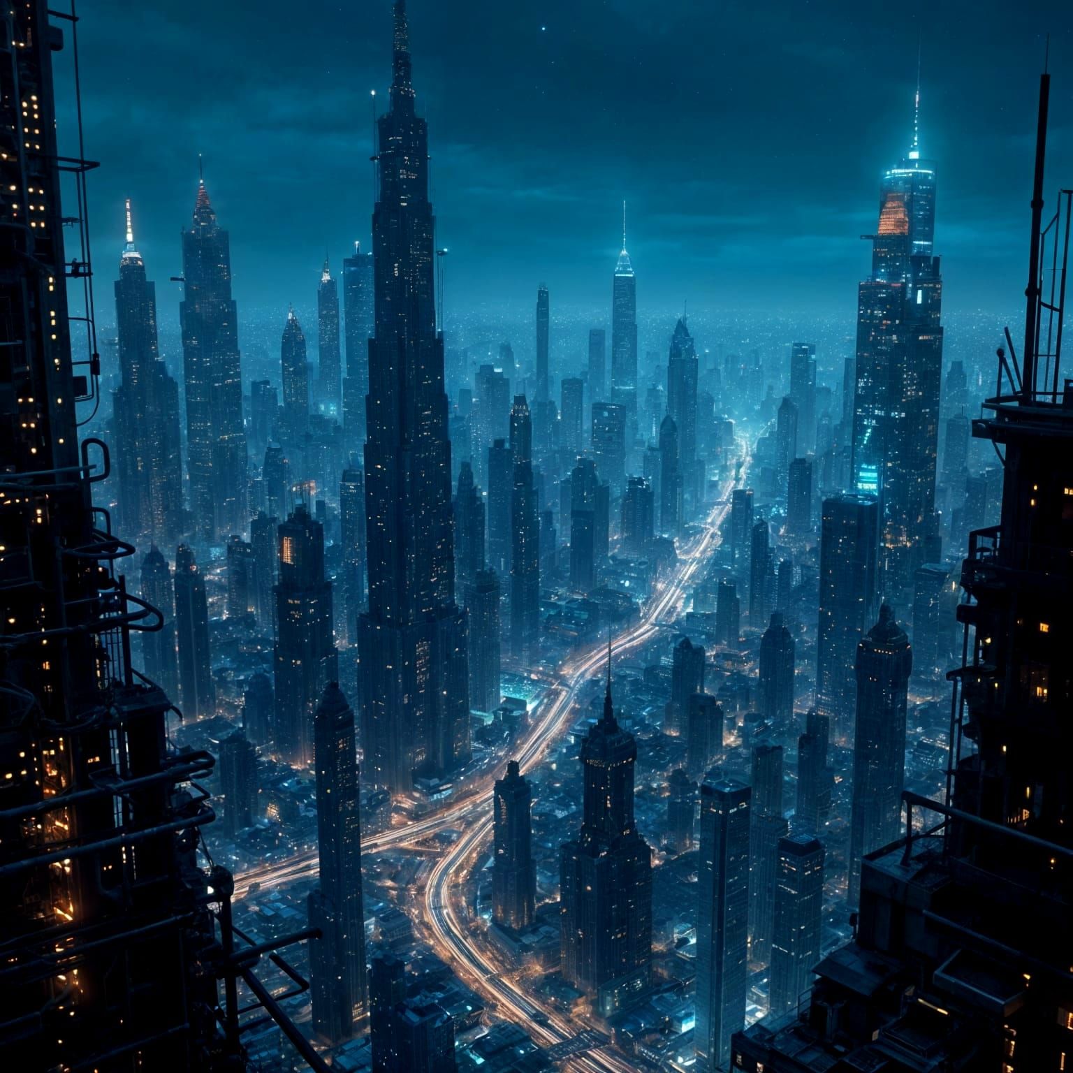 Cyberpunk Cityscape at Night