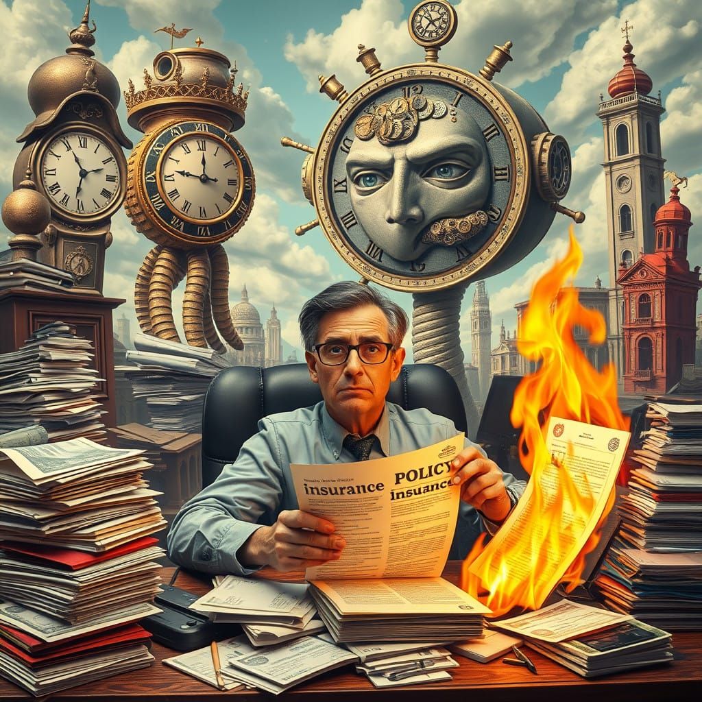 Frustrated Driver Buried Under Car Insurance Chaos