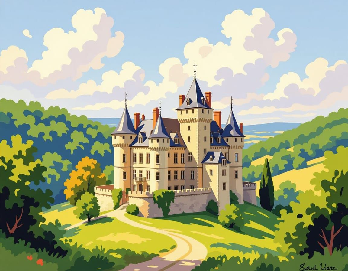 Luxembourg Castle in Romantic Impressionist Style