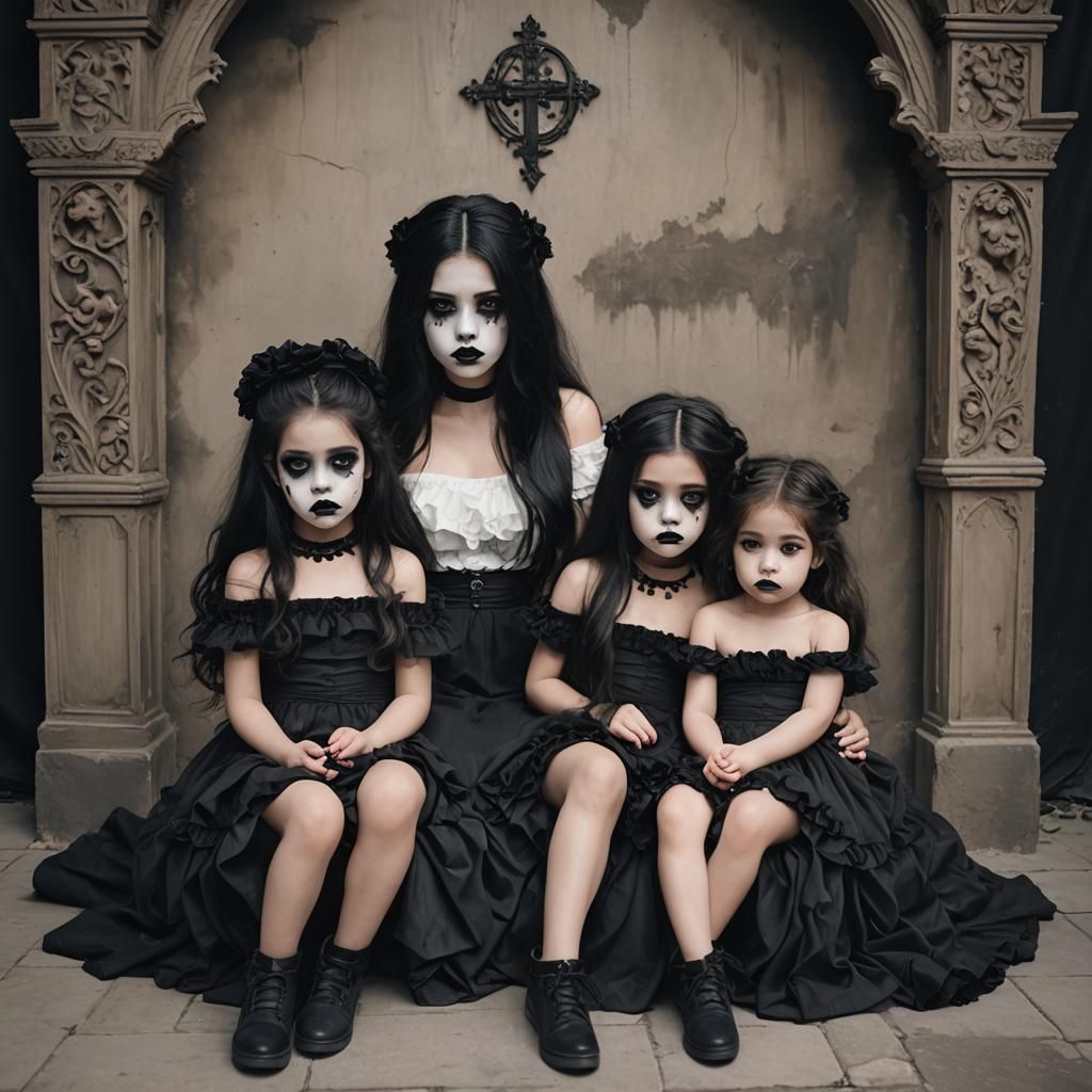 Three Pale Girls in Prayer, Hyperreal Style